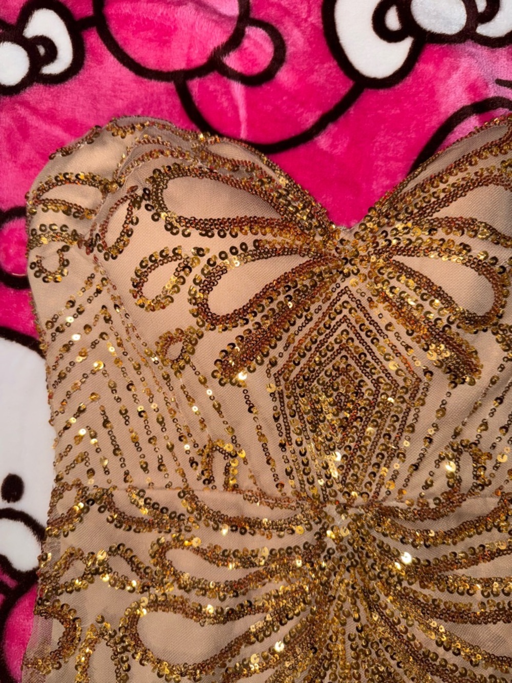 Fashion Nova | Sequin Strapless Gown - Gold - Picture 4 of 8